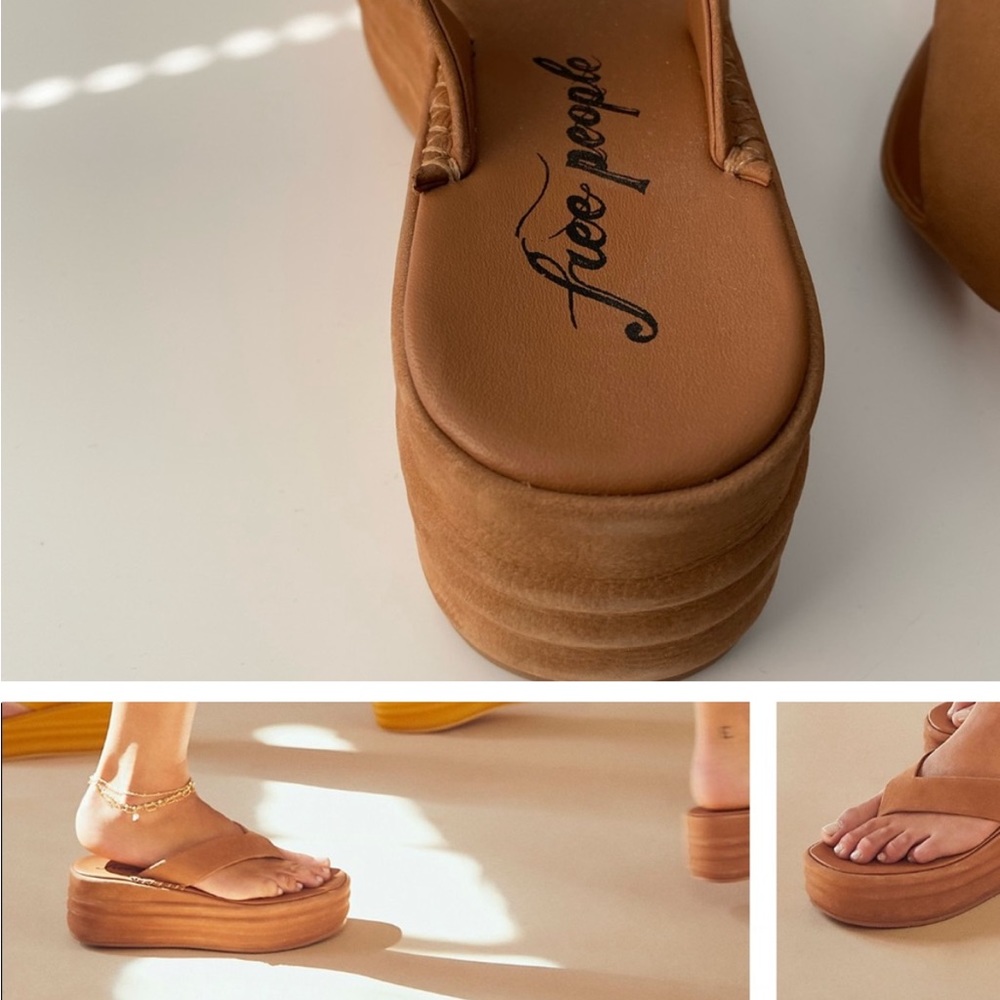 Free People Women's Haven Toe Post Flatform Sandals - Tan